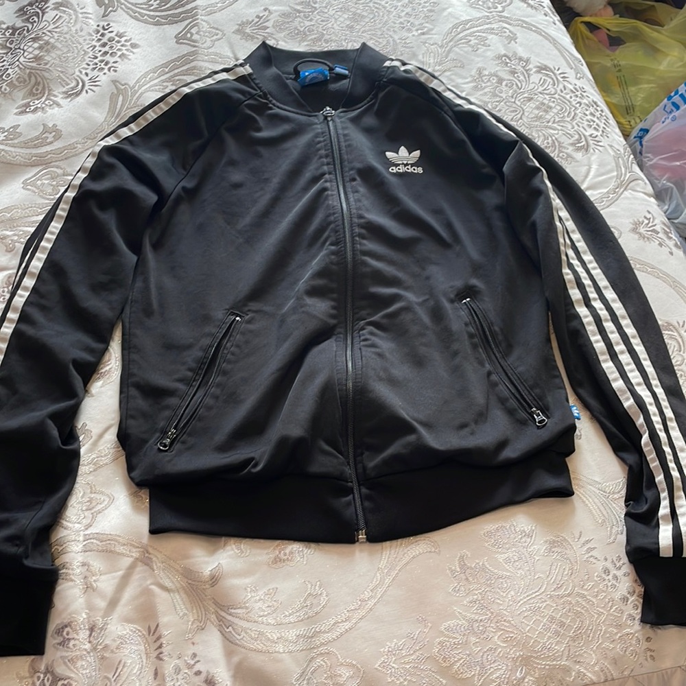 Black Adidas zip up jacket